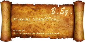 Brunyai Szimóna névjegykártya